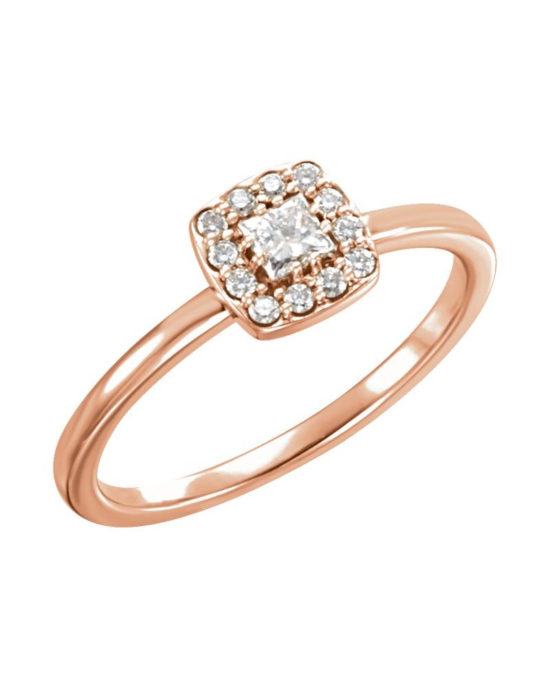 Anel Halo em Ouro 14k com Diamantes Naturais – Modelo 7