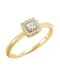 Anel Halo em Ouro 14k com Diamantes Naturais – Modelo 7