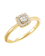 Anel Halo em Ouro 14k com Diamantes Naturais – Modelo 7