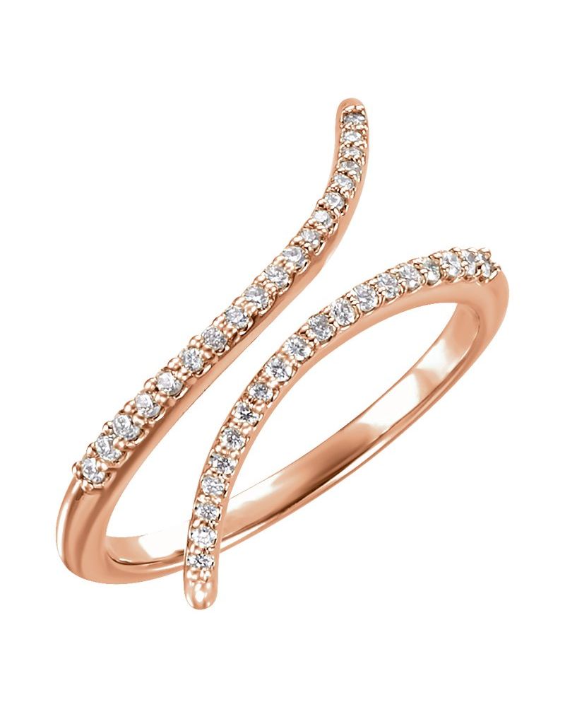 Anel Bypass em Ouro 14k com Diamantes Naturais – Modelo 2