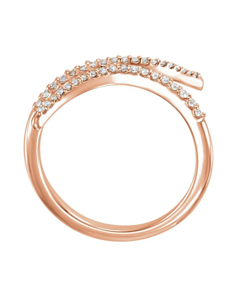 Anel Bypass em Ouro 14k com Diamantes Naturais – Modelo 2