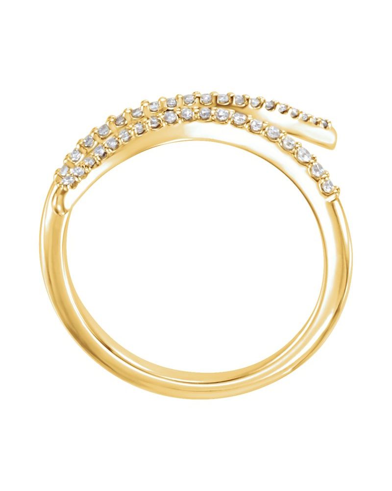 Anel Bypass em Ouro 14k com Diamantes Naturais – Modelo 2