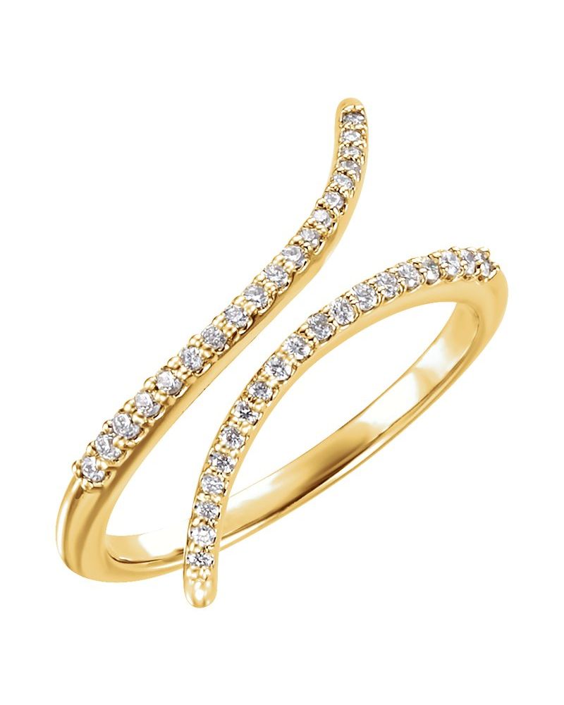 Anel Bypass em Ouro 14k com Diamantes Naturais – Modelo 2