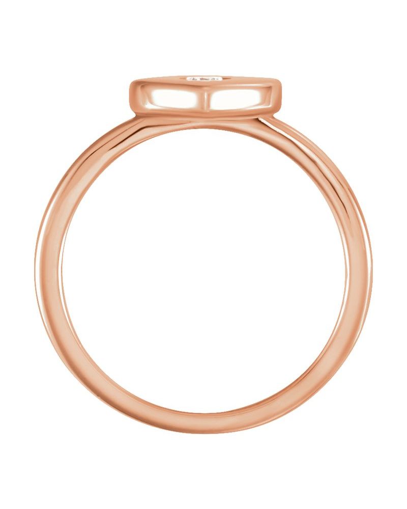 Anel Coração em Ouro 14k com Diamantes Naturais – Modelo 4