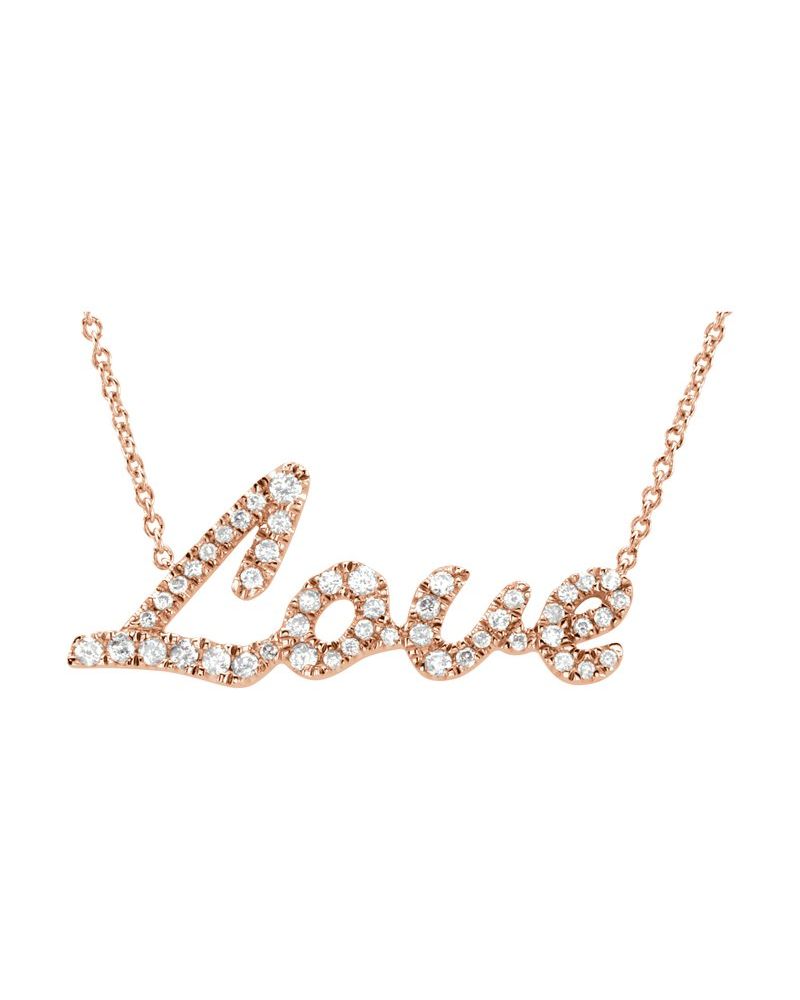 Colar Amor em Ouro 14k com Diamantes Naturais – Modelo 2