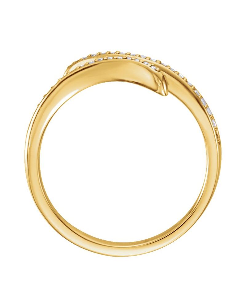 Anel Bypass em Ouro 14k com Diamantes Naturais – Modelo 3