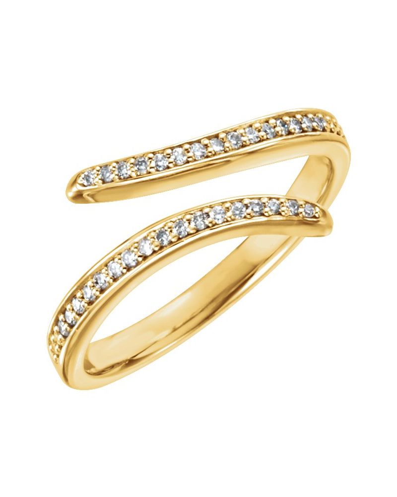 Anel Bypass em Ouro 14k com Diamantes Naturais – Modelo 3