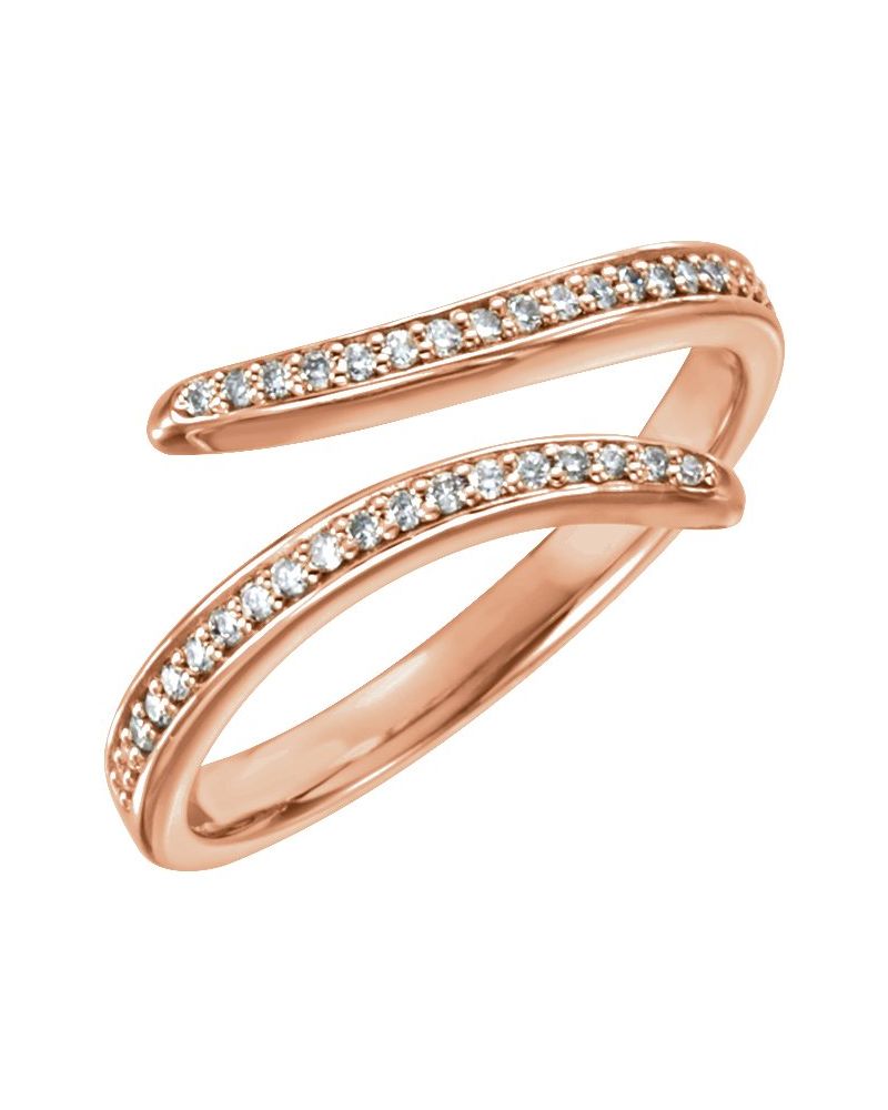 Anel Bypass em Ouro 14k com Diamantes Naturais – Modelo 3