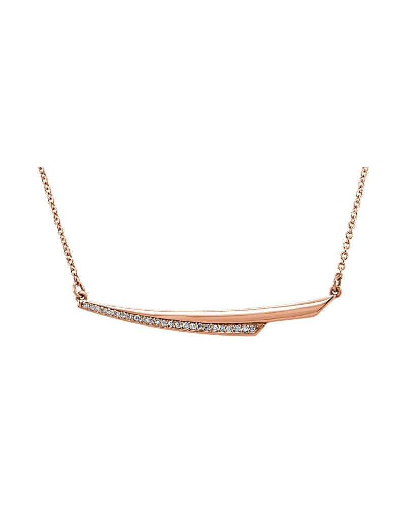 Colar Barra em Ouro 14k com Diamantes Naturais – Modelo 7