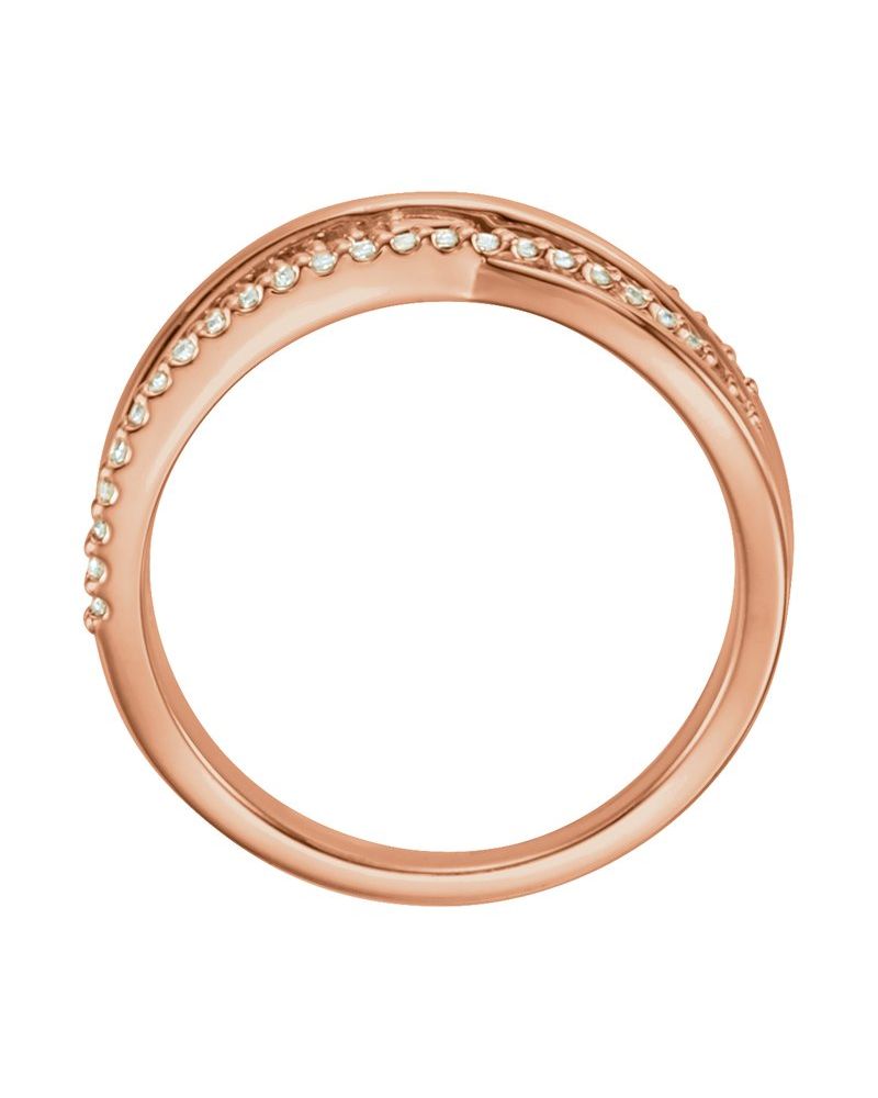 Anel Entrelaçado em Ouro 14k com Diamantes de Laboratório – Modelo 2