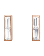 Brinco Baguete Barra em Ouro 14k com Diamantes Naturais