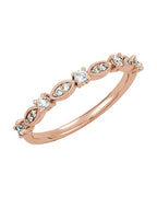 Anel Empilhável em Ouro 14k com Diamantes Naturais – Modelo 32