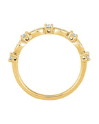 Anel Empilhável em Ouro 14k com Diamantes Naturais – Modelo 32