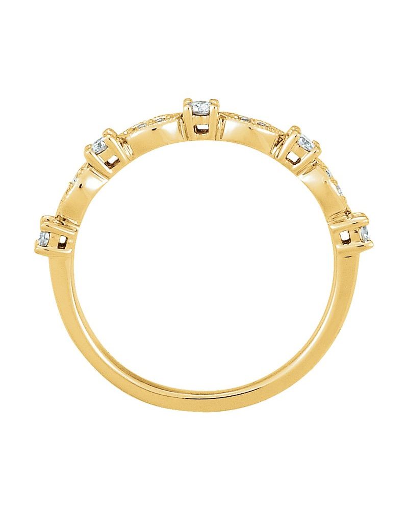 Anel Empilhável em Ouro 14k com Diamantes Naturais – Modelo 32