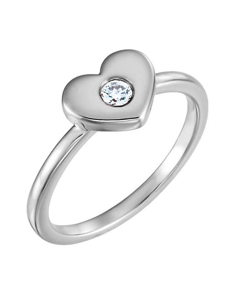 Anel Coração em Ouro 14k com Diamantes Naturais – Modelo 4