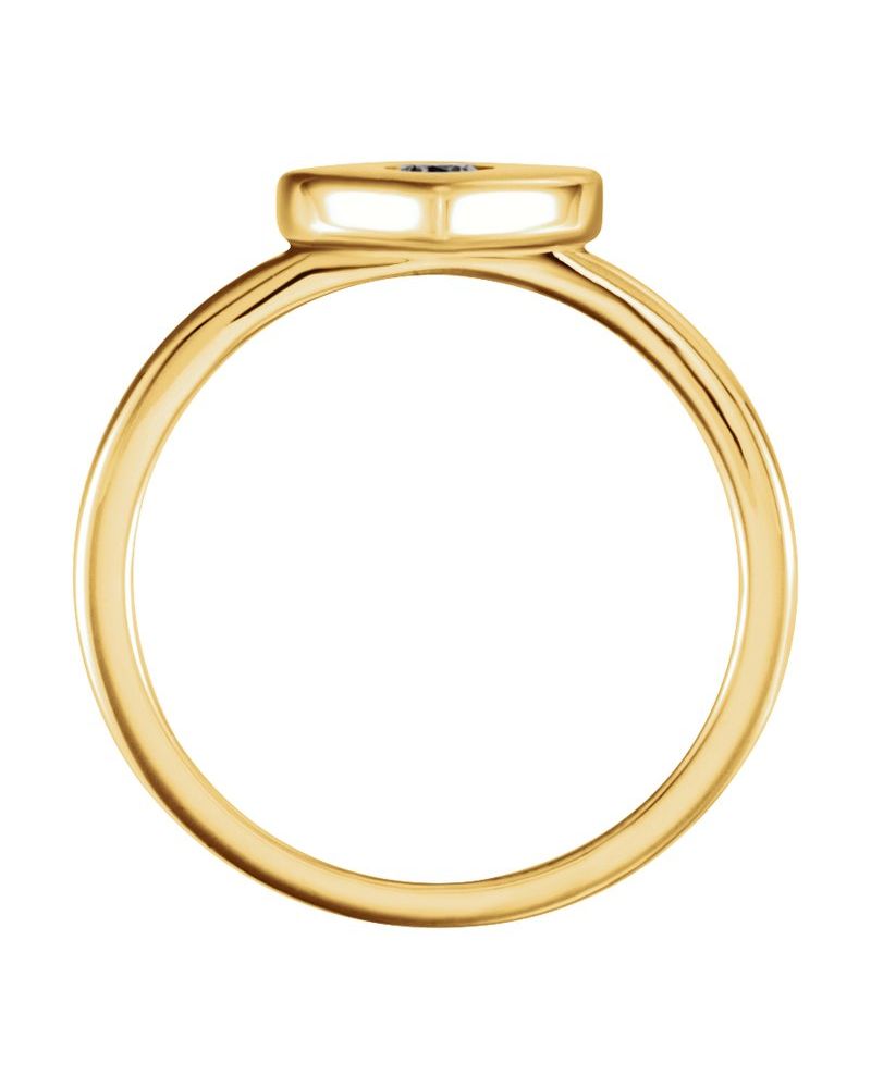 Anel Coração em Ouro 14k com Diamantes Naturais – Modelo 4