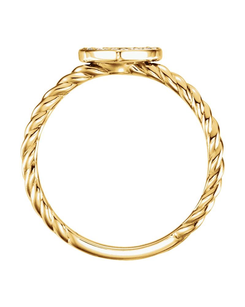Anel Coração Torcido Pavê em Ouro 14k com Diamantes Naturais