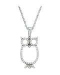 Colar Coruja Cravejado em Ouro 14k com Diamantes Naturais
