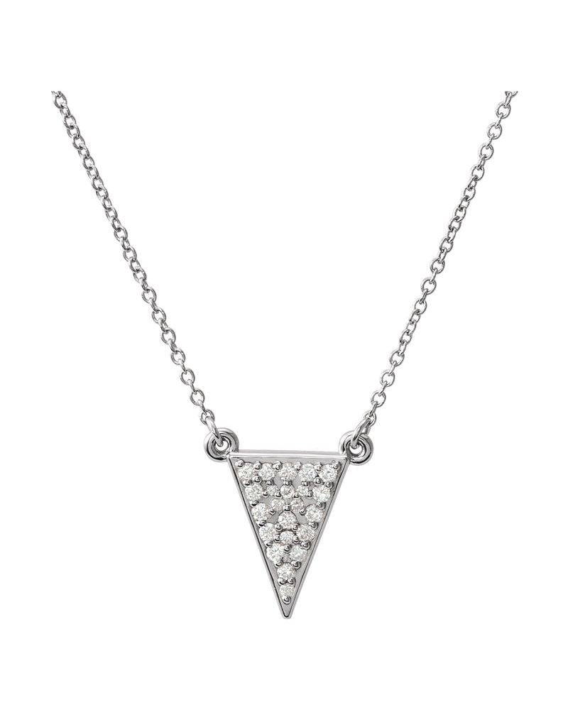 Colar Triângulo em Ouro 14k com Diamantes Naturais – Modelo 4