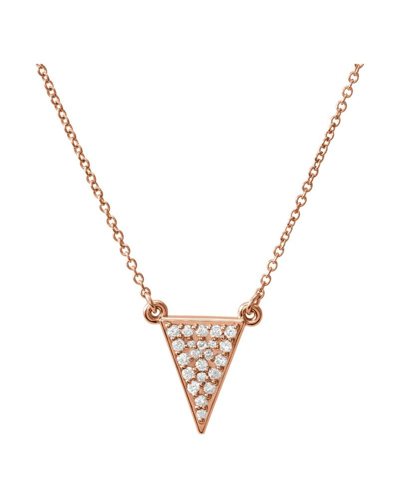 Colar Triângulo em Ouro 14k com Diamantes Naturais – Modelo 4