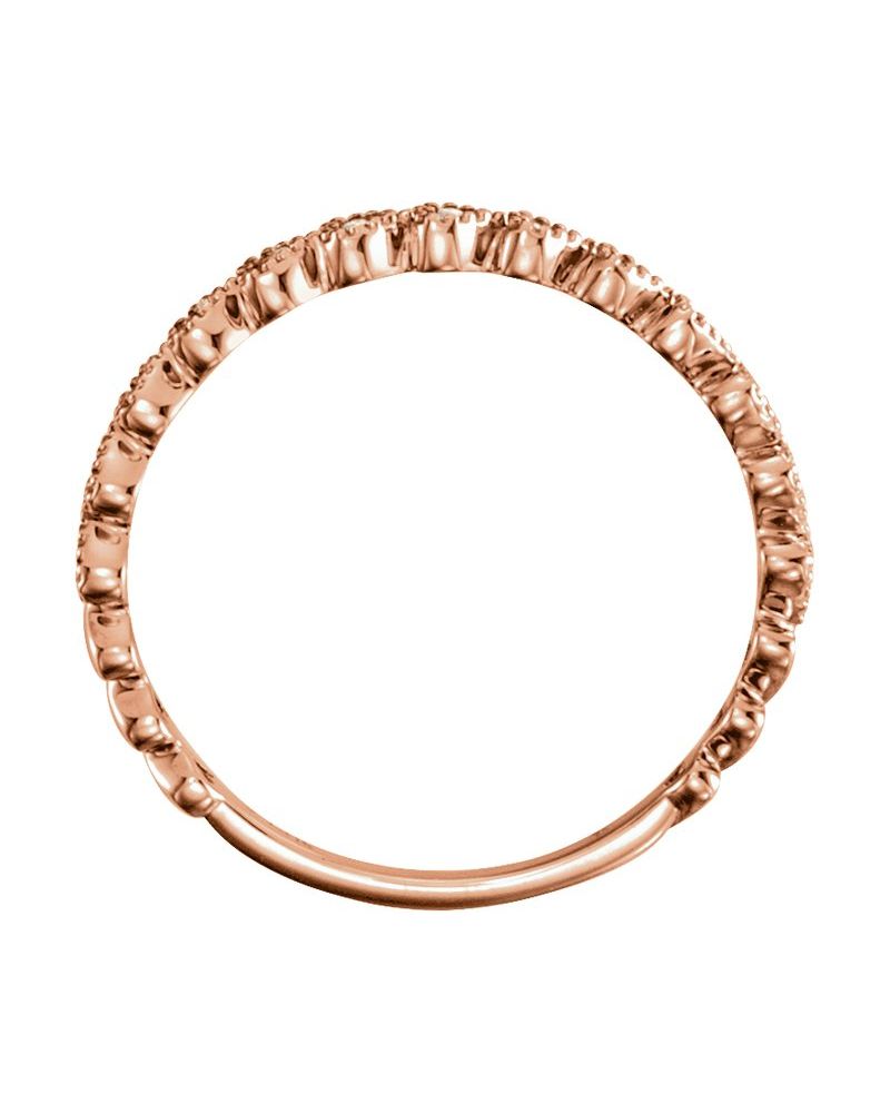 Anel Coração Empilhável em Ouro 14k com Diamantes Naturais – Modelo 3