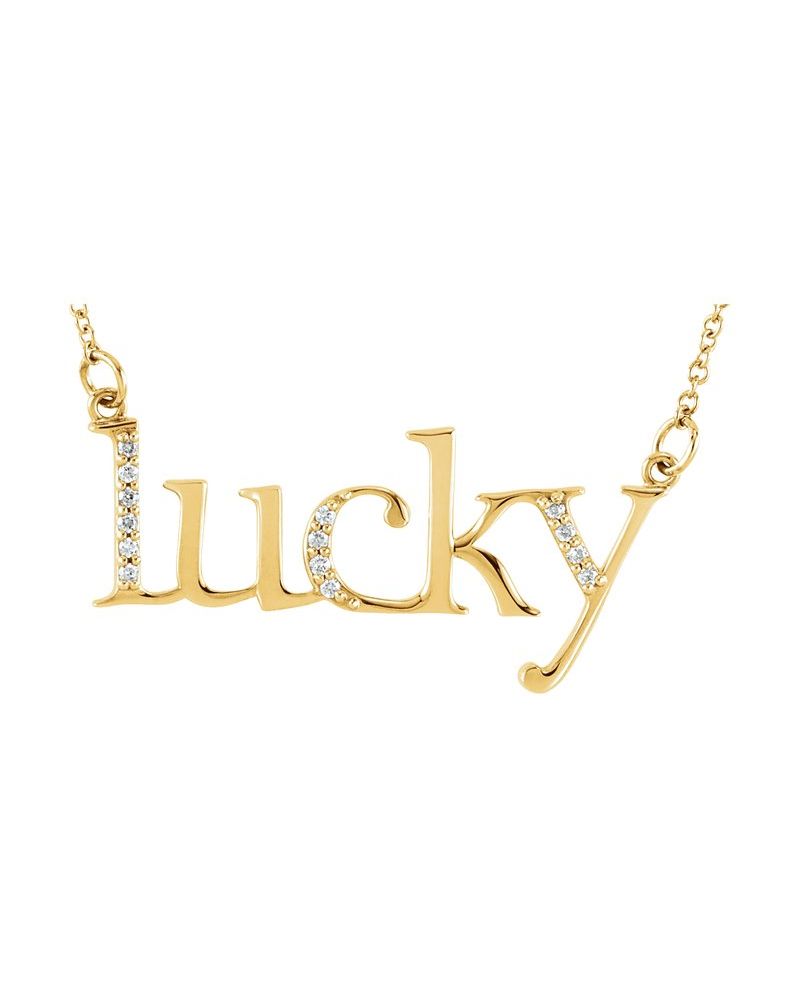 Colar "Lucky" em Ouro 14k com Diamantes Naturais