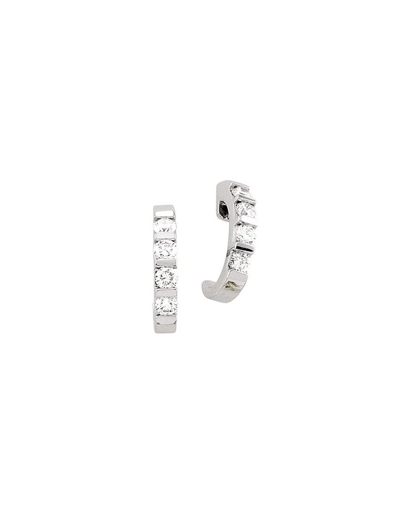Brinco Meia Argola Cravejado em Ouro 14k com Diamantes Naturais – Modelo 6