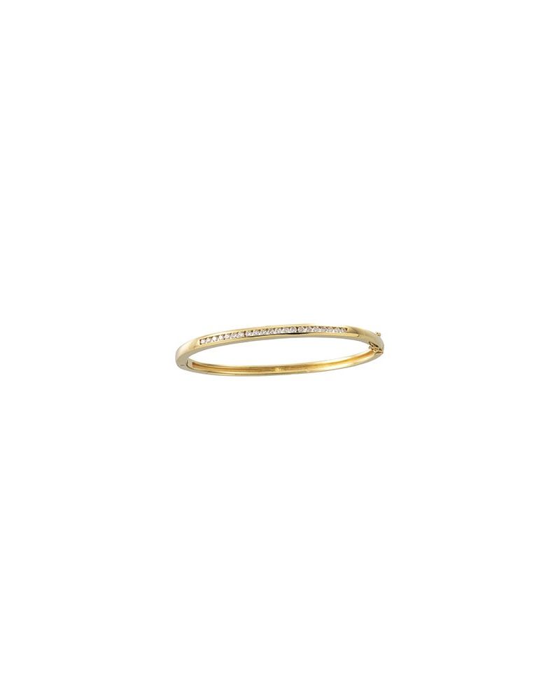 Bracelete Rígido com Dobradiça Cravejado em Ouro 14k com Diamantes Naturais – Modelo 5