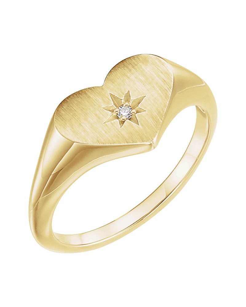 Anel Coração Explosão Estelar Chevalier em Ouro 14k com Diamantes Naturais