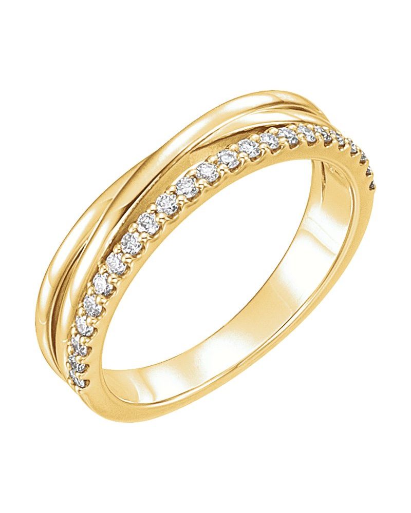 Anel Entrelaçado em Ouro 14k com Diamantes Naturais – Modelo 22