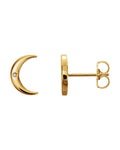 Brinco Lua Crescente em Ouro 14k com Diamantes Naturais – Modelo 2