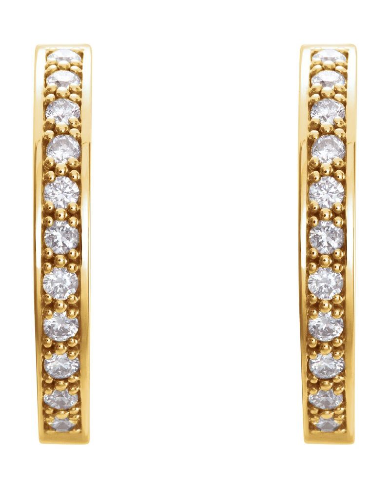 Brinco de Aro Dentro e Fora em Ouro 14k com Diamantes Naturais – Modelo 2