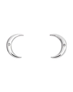 Brinco Lua Crescente em Ouro 14k com Diamantes Naturais – Modelo 2