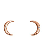 Brinco Lua Crescente em Ouro 14k com Diamantes Naturais – Modelo 2