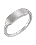Anel Retângulo Chevalier em Ouro 14k com Diamantes Naturais – Modelo 3