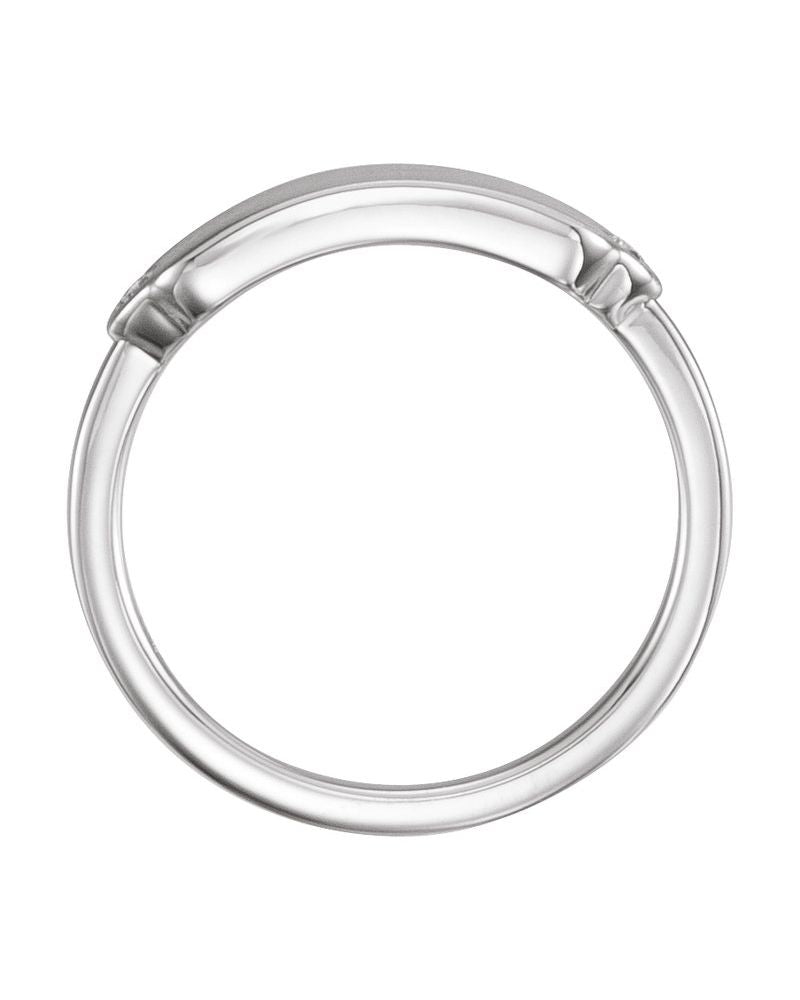 Anel Retângulo Chevalier em Ouro 14k com Diamantes Naturais – Modelo 3