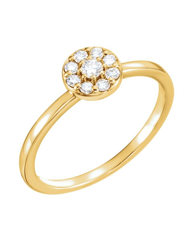 Anel Cluster em Ouro 14k com Diamantes Naturais – Modelo 7