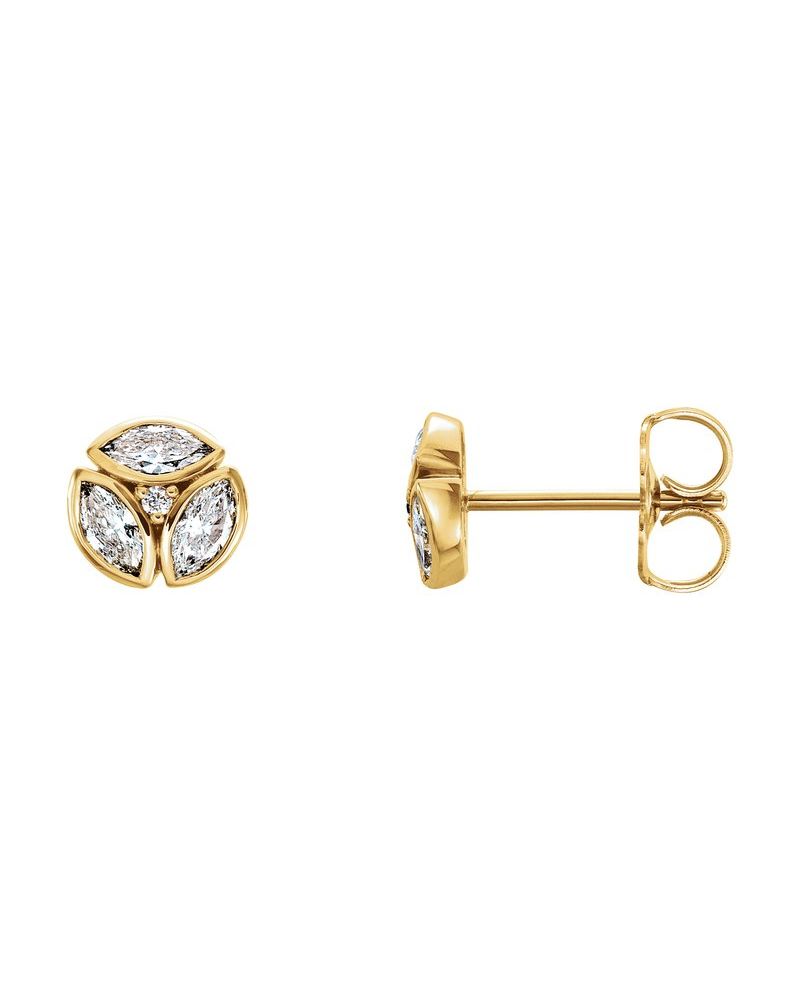 Brinco Cluster em Ouro 14k com Diamantes Naturais – Modelo 10