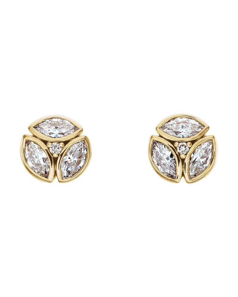 Brinco Cluster em Ouro 14k com Diamantes Naturais – Modelo 10