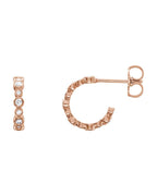 Brinco de Aro com Cravação Bezel em Ouro 14k com Diamantes Naturais – Modelo 4