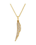 Colar Pena em Ouro 14k com Diamantes Naturais