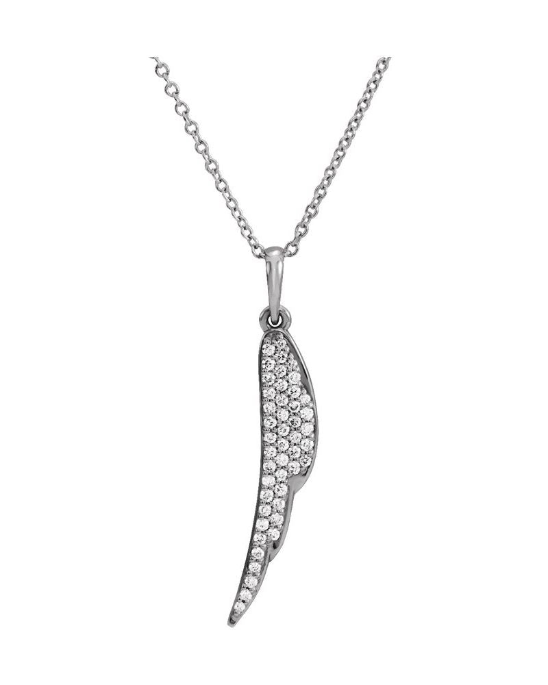 Colar Pena em Ouro 14k com Diamantes Naturais