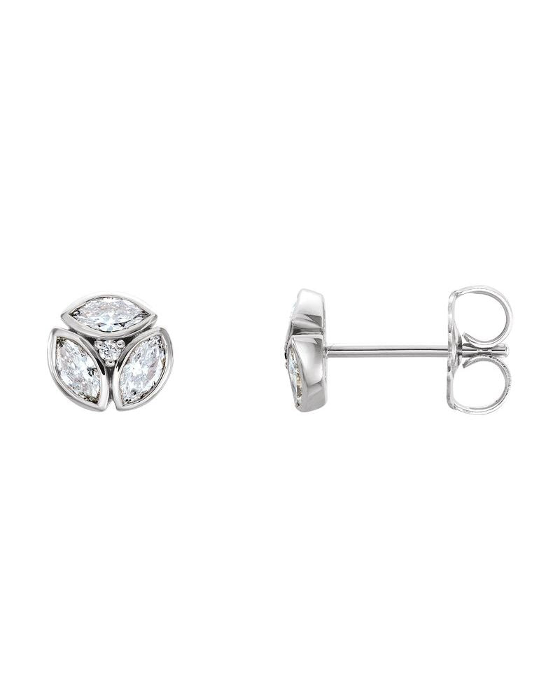 Brinco Cluster em Ouro 14k com Diamantes Naturais – Modelo 10