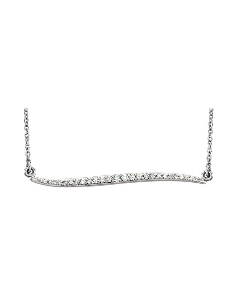 Colar Orgânico Barra Cravejado em Ouro 14k com Diamantes Naturais