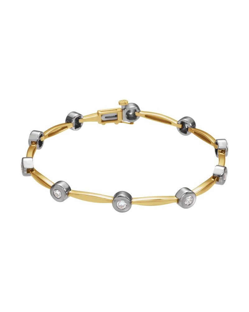 Pulseira Riviera Cravejada em Ouro 14k com Diamantes Naturais