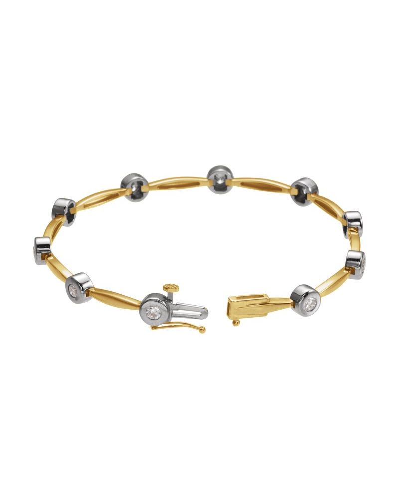 Pulseira Riviera Cravejada em Ouro 14k com Diamantes Naturais