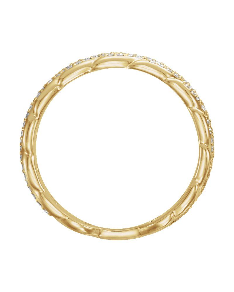 Anel Elos de Corrente Empilhável em Ouro 14k com Diamantes Naturais