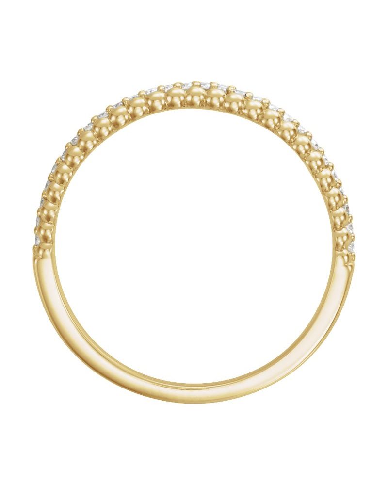 Anel Bolinhas em Ouro 14k com Diamantes Naturais – Modelo 5