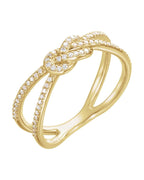 Anel Nó Cravejado em Ouro 14k com Diamantes Naturais – Modelo 4