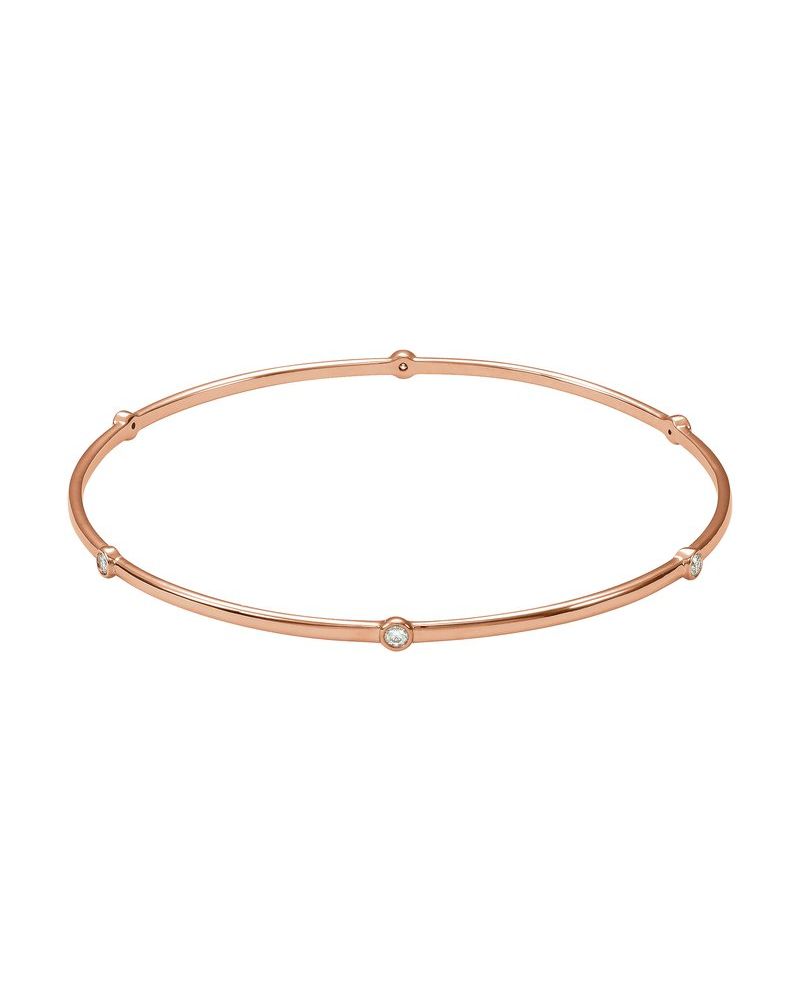 Bracelete Rígido com Cravação Bezel em Ouro 14k com Diamantes Naturais